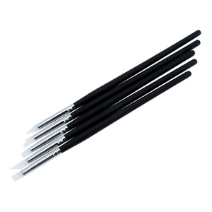 Pinceau à ongles portable en silicone à petite tête, stylo de gravure creuse pour gel à ongles, design 3D - Product Image 1