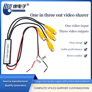 Répartiteur vidéo jaune de haute qualité 1 Point <span class=keywords><strong>3</strong></span> amplificateur vidéo de sortie pour accessoires vidéo d'appui-tête automobile - Product Image 3