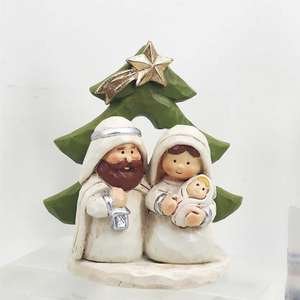 Natividad Set Religioso Bebé Jesús y María Estatuas Navidad Figuras en miniatura Venta caliente Resina Europa Metal Figuritas 7-15 Días - Product Image 4