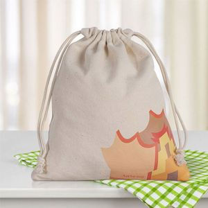 Wholesale Spot Canvas Cotton Bundle Pocket <b>Draw</b> Rope Storage Sachets <b>Small</b> Cloth Bag With Custom logo Printed - Product Image 5