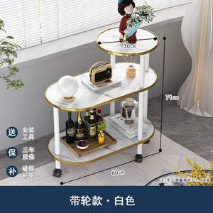 Table basse réglable de cadre de fer en bois massif de Style de luxe de lumière nordique pour le support de stockage à trois couches de salon de <span class=keywords><strong>petit</strong></span> appartement - Product Image 6