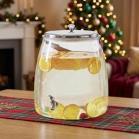 Distributeur de boissons en plastique PET transparent écologique avec robinet, taille personnalisée, pichet à eau froide pour réfrigérateur