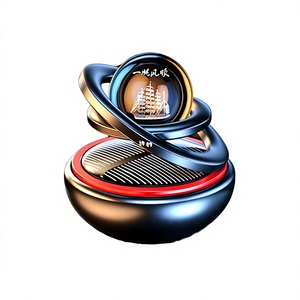 Diffuseur d'arômes solaire de luxe à double anneau pour voiture, diffuseur rotatif suspendu, ornement parfumé pour l'intérieur de voiture - Product Image 3