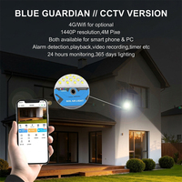 Projecteur de sécurité solaire 1500W IP66 avec caméra LED 4MP, contrôle WiFi et application, télécommande et capteur radar pour utilisation routière et extérieure