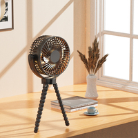 Petit ventilateur de poussette 12000mAh avec trépied flexible à clipser pour bébé Ventilateur de refroidissement portable rechargeable USB