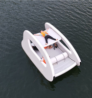 Bateau gonflable Lake River House Bateau catamaran gonflable Water Float Island avec moteur à essence
