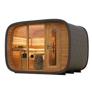 Sauna Eléctrica Exterior para Villa, de Madera Maciza de Abeto, Cuadrada, para 5 Personas, Vapor Húmedo, Uso Familiar, OEM/ODM - Product Image 1