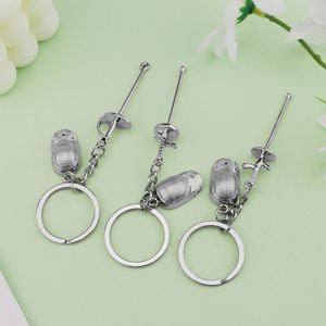 Porte-clés pendentif en métal 3D créatif, sabre de fleur lourd, cadeau commémoratif de compétition d'escrime - Product Image 4