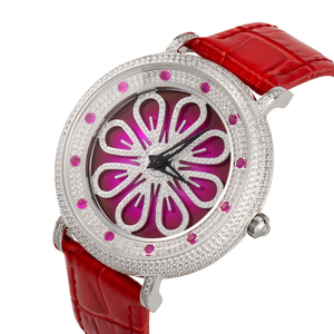 Reloj de Pareja con Esfera Giratoria de Diamantes Good Fortune, Resistente al Agua 30M, Ronda 762, Cuarzo, Cristal de Zafiro, Correa de Cuero - Product Image 5
