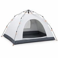 Tente de camping instantanée double couche Oxford pour 3-4 personnes, imperméable, résistante aux UV, avec des pièces modulaires connectables