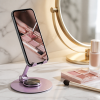 OEM/ODM Nouveau 360 °   Support de téléphone rotatif entièrement métallique, pliable, pour bureau, support de téléphone et tablette, vente en gros personnalisée