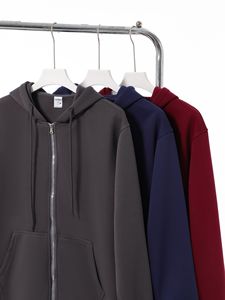 Produttori di abbigliamento stile primavera e autunno personalizzato con cerniera felpa a maniche lunghe con cappuccio da <span class=keywords><strong>uomo</strong></span> 330g giacca Casual Cardigan - Product Image 4