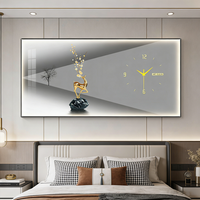 Horloge murale décorative moderne YZOK, peinture décorative en acrylique cristallin lumineux, pour la décoration murale du salon à la maison