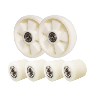 पूर्ण मैनुअल हाइड्रोलिक फोर्कलिफ्ट ट्रक पार्ट्स पॉलीयूरेथेन और लोहे के पहिया के साथ कैस्टर पहियों के लिए नायलॉन व्हील के साथ - Product Image 1