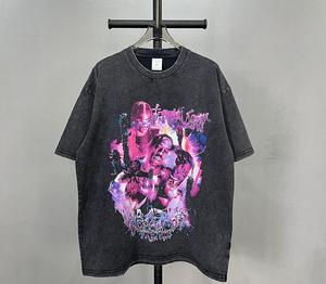 T-shirt da uomo casual traspirante a maniche corte, lunghezza lunga, stampa serigrafica, 100% cotone, nero, vestibilità ampia - Produttore <span class=keywords><strong>di</strong></span> abbigliamento - Product Image 4