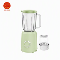 Extracteur de jus électrique de luxe avec pot en verre de 1,5 L, broyeur en acier inoxydable, étanche, 400 W, pour smoothies, usage domestique et hôtelier