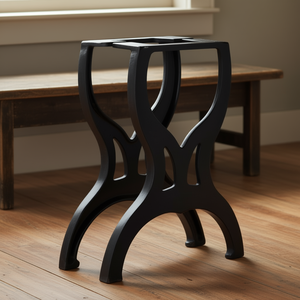 Patas de Muebles de Hierro Fundido con Marco en X, Diseño Industrial Resistente en Color Negro para Banco o Mesa - Product Image 2