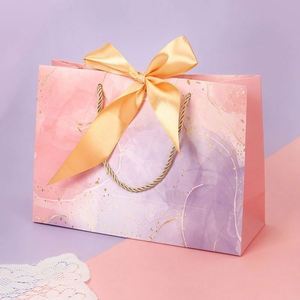 LILA High Quality Exquisite Premium Paper Bagwith Ribbon Handle Elegant Paper Packaging for <b>Shopping</b> Bags - Product Image 6
