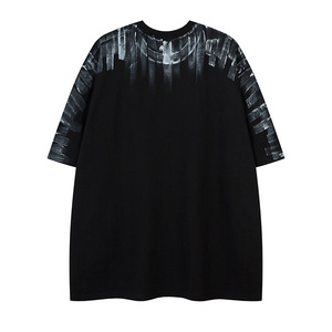T-shirt en maille à manches courtes pour homme, été, nouveau, séchage rapide, cool, style rétro américain, graffiti <span class=keywords><strong>Salona</strong></span> 7A, antibactérien, anti-boulochage, tendance - Product Image 1