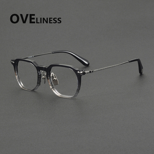 2026 Acetate <span class=keywords><strong>Titanium</strong></span> kính khung cho nam giới retro cổ điển vuông kính mắt khung phụ nữ Nhật Bản kính siêu nhẹ Eyewear - Product Image 3