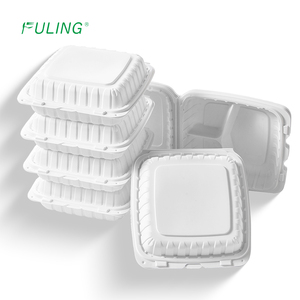 Fuling sinh thái thân thiện 3 compostable vỏ sò bao bì lấy đi hộp đựng thức ăn dùng một lần vỏ sò hộp takeout - Product Image 1