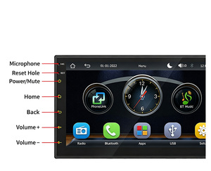 Reproductor Multimedia Universal para Automóvil, Pantalla Táctil Android, Radio Bluetooth, USB, Panel de Control, Montaje en el Tablero, TFT Negro 1920x720 - Product Image 2