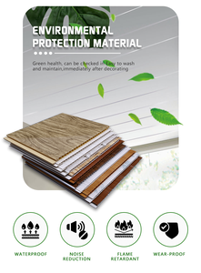 Panneaux muraux et de plafond en <span class=keywords><strong>PVC</strong></span> d'usine, imperméables, ignifuges, effet bois, 250 mm, 300 mm, revêtement décoratif <span class=keywords><strong>intérieur</strong></span> moderne pour salle de sport - Product Image 4