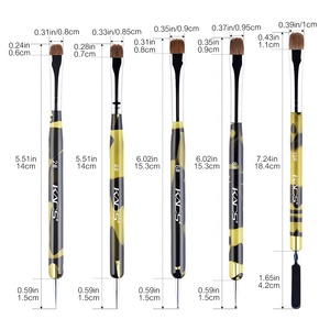 Pinceau acrylique Kolinsky 2-en-1 KADS, pinceau professionnel pour manucure française, pinceau double extrémité pour nail art, stylo à points pour ongles, outils de peinture - Product Image 2