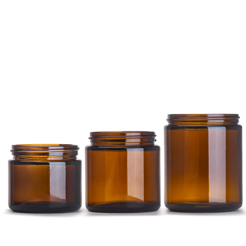 Баночка из янтарного стекла с крышками, 2 унции, 4 унции, 8 унций