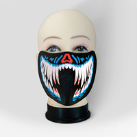 Masque led à contrôle du son, médaillon pour Halloween, à personnaliser, en stock, nouveau