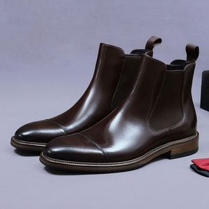 Botas Chelsea Británicas de Triple Conector, Hechas a Mano, de Alta Gama, de Cuero Pulido, de Piel de Vaca, para Hombre, Modelo Mardi - Product Image 2