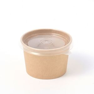 Factory Wholesale Eco Friendly Kraft Paper Disposable Porridge <b>Bowl</b> Soup Bucket <b>Lids</b> <b>Microwave</b> Safe Biodegradable Restaurant - Product Image 1