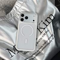 Coque magnétique transparente haute qualité pour iPhone 18 Pro Max, texture originale, anti-chute, protection intégrale
