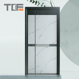 Pháp thiết kế nhà chính biệt thự đôi thiết kế kim loại lối vào tấm thép phía trước nhập cảnh bên ngoài an ninh khác cửa ra vào - Product Image 1