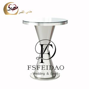 Modern Hotel Party Event Outdoor Stainless Steel Cocktail <b>Bar</b> <b>Table</b> with Gold Frame for Commercial Use - Product Image 6