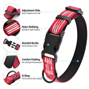New Four Reflective Filament Pet <b>Collars</b> <b>Large</b> <b>Dog</b> Night Walking <b>Dog</b> Necklaces Shiba <b>Dog</b> <b>Collars</b> - Product Image 5