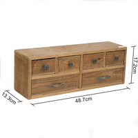 Petite armoire de rangement en bois vintage Organisateur de bureau avec plusieurs tiroirs pour fournitures de bureau Kits de couture et accessoires