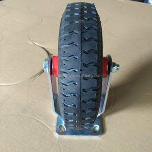 Rueda giratoria de goma fija de 8 pulgadas y 10 pulgadas, ruedas de acero rígido 2,50-4, 2,50-4 - Product Image 2