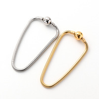 Bracelet unisexe tendance INS en acier inoxydable électroplaqué avec zircon, motif serpent, cœur et couronne, fermoir classique, maillons de chaîne, cadeau DIY