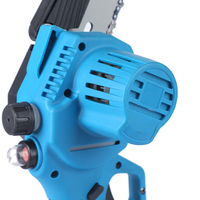 Gergaji rantai mini 8 inci 4Ah 21V bermotor listrik sikat isi ulang 65MN dengan pelindung, OEM industri, dapat dikustomisasi, DIY untuk cabang pohon