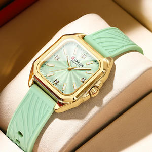 Reloj de Pulsera de Cuarzo para Mujer Curren 9113 con Esfera Cuadrada Simple, Correa de Silicona, Resistente al Agua, Reloj Femenino de Moda Casual - Product Image 1