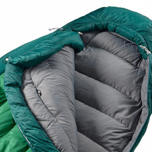 Saco de dormir Woqi Mummy, verde, de nailon, 3 estaciones, longitud estándar, transpirable, relleno de plumón, para adultos - Product Image 1