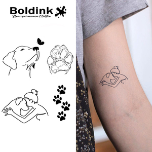 <span class=keywords><strong>Tatuaggio</strong></span> Temporaneo Boldink Personalizzato Realistico per Amanti dei Cani, Impermeabile, Lunga Durata 2 Settimane, Inchiostro Jagua - Product Image 1
