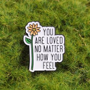 เข็มกลัดรักการรักษา-"คุณเป็นที่รักไม่ว่าคุณจะรู้สึกอย่างไร" ด้วยสีเหลือง - Product Image 2