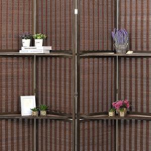 Paravent <span class=keywords><strong>en</strong></span> <span class=keywords><strong>bois</strong></span> pliable et mobile de style Art Déco <span class=keywords><strong>pour</strong></span> <span class=keywords><strong>salon</strong></span>, bar à café, espace de bureau, tissage simple - Product Image 3