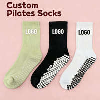 Chaussettes de Pilates en tricot technique pour femmes, chaussettes de yoga haute performance, chaussettes antidérapantes en coton, chaussettes de sport compatibles Reformer, chaussettes mi-mollet