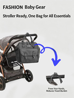 Sac à langer convertible léger 0,5 kg en nylon imperméable multi-compartiments, sac à main et sac à dos pour maman, idéal pour les sorties