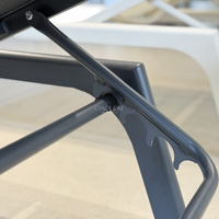Chaise longue de piscine avec siège en toile et dossier réglable pour terrasse extérieure