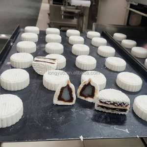 LONGYU Ligne de production industrielle automatique <span class=keywords><strong>Mamoul</strong></span> Quadruple de remplissage de gâteau de lune Machine à gâteau de lune en peau de neige - Product Image 2