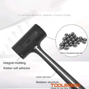 Palu karet anti guncangan, perkakas Stainless Steel multifungsi + palu karet anti guncangan kualitas tinggi - Product Image 3
